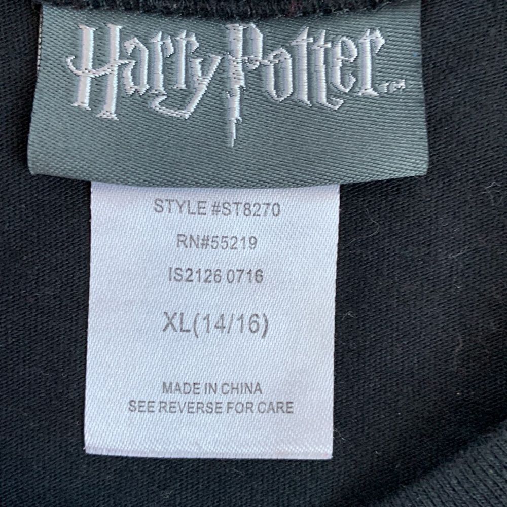 Harry Potter Hogwarts Fitted Graphic T-shirt Girls XL Black - Picture 5 of 8